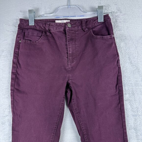 Fat Face Skye Skinny Jeans Womens Size 6 Mid Rise Denim Stretch Maroon - Picture 3 of 13